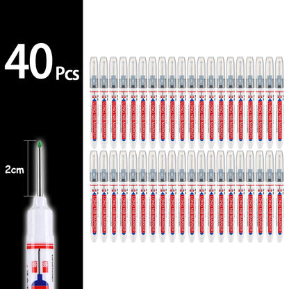 4-80Pcs 2Cm Waterproof Long Head Markers Deep Hole Marker Pen for Metal Carpenter Red/Black/Blue/Green Ink Woodworking Tools