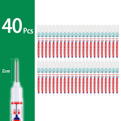 4-80Pcs 2Cm Waterproof Long Head Markers Deep Hole Marker Pen for Metal Carpenter Red/Black/Blue/Green Ink Woodworking Tools