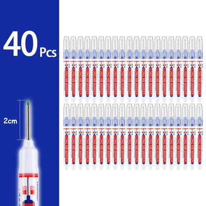 4-80Pcs 2Cm Waterproof Long Head Markers Deep Hole Marker Pen for Metal Carpenter Red/Black/Blue/Green Ink Woodworking Tools