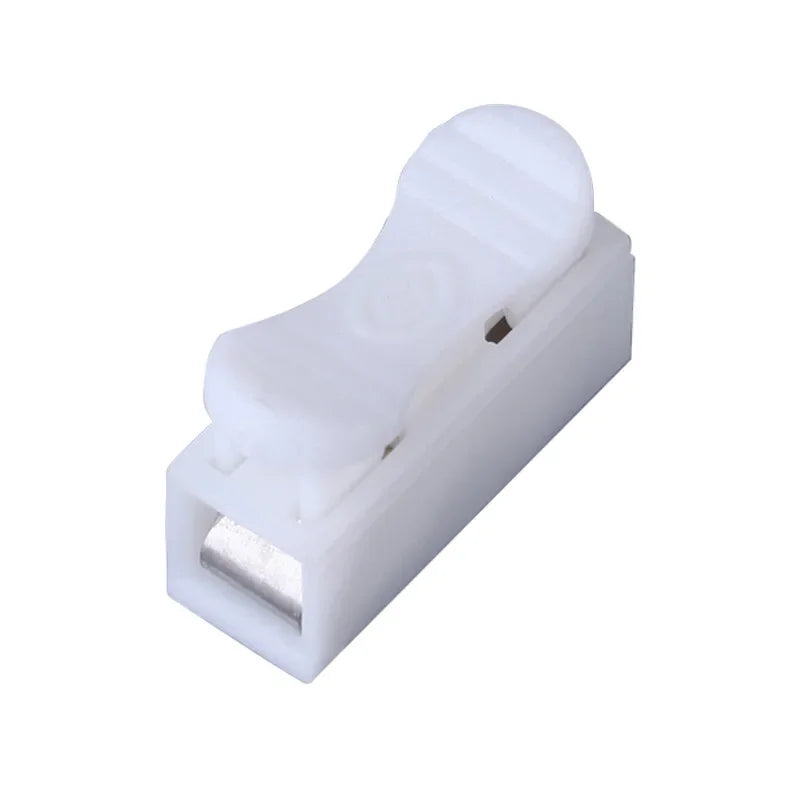 50Pcs 1P 2P No Screw Terminal No Solding Quick Cable Wire Connector Block Spring Clamp