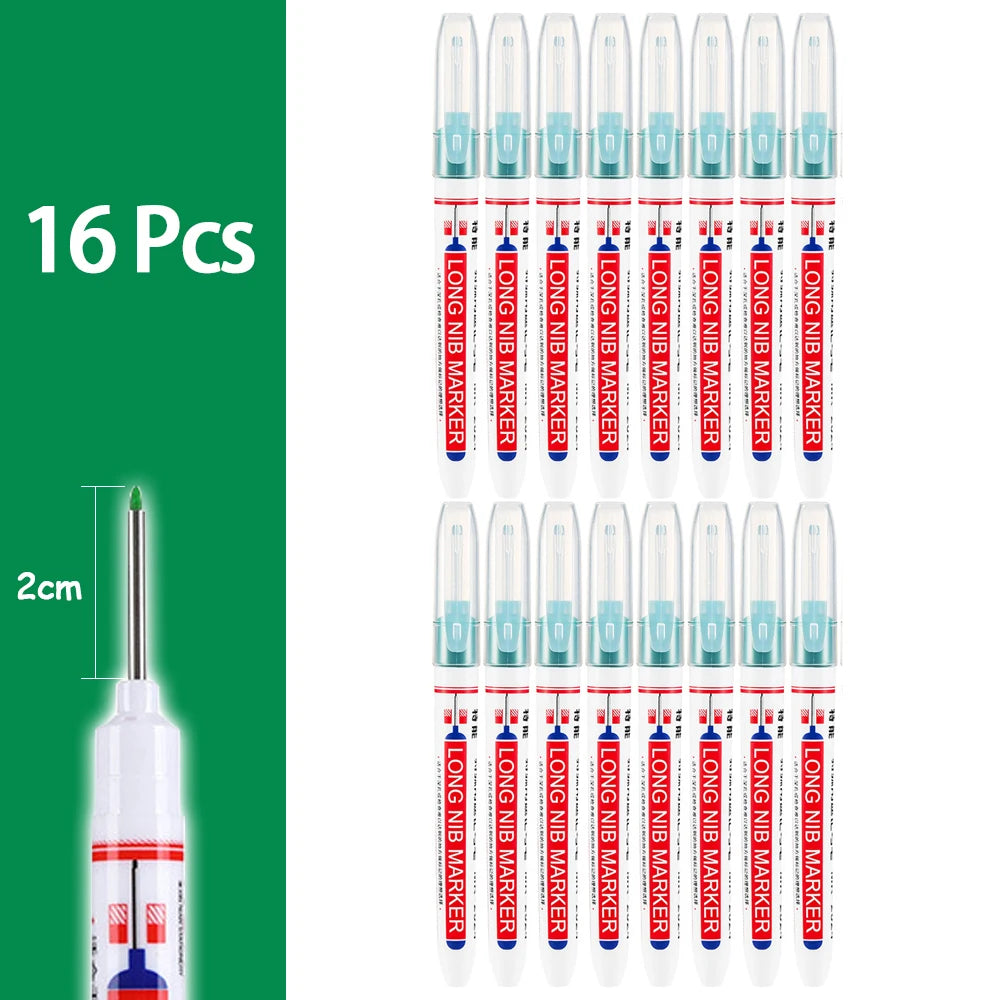 4-80Pcs 2Cm Waterproof Long Head Markers Deep Hole Marker Pen for Metal Carpenter Red/Black/Blue/Green Ink Woodworking Tools
