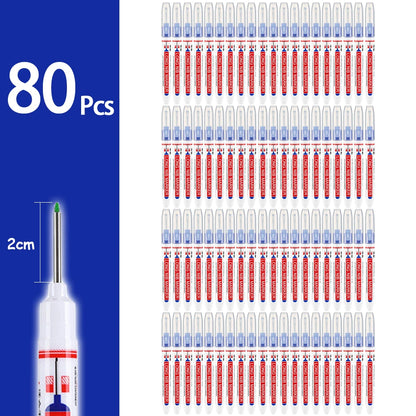 4-80Pcs 2Cm Waterproof Long Head Markers Deep Hole Marker Pen for Metal Carpenter Red/Black/Blue/Green Ink Woodworking Tools