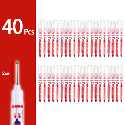 4-80Pcs 2Cm Waterproof Long Head Markers Deep Hole Marker Pen for Metal Carpenter Red/Black/Blue/Green Ink Woodworking Tools