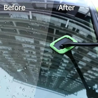Car Window Cleaner Brush Kit Windshield Cleaning Wash Tool inside Interior Auto Glass Wiper with Long Handle Car Accessories