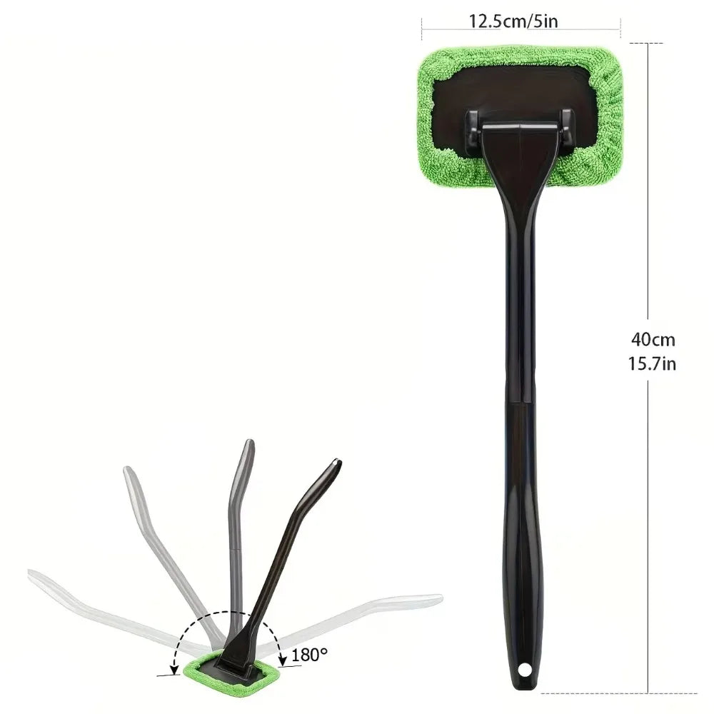 Car Window Cleaner Brush Kit Windshield Cleaning Wash Tool inside Interior Auto Glass Wiper with Long Handle Car Accessories