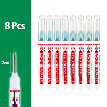 4-80Pcs 2Cm Waterproof Long Head Markers Deep Hole Marker Pen for Metal Carpenter Red/Black/Blue/Green Ink Woodworking Tools