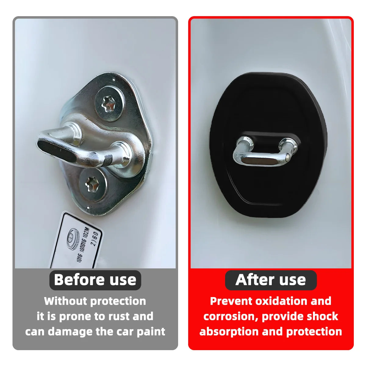 Silicone Car Door Lock Protective Cover Thickened anti Collision Adhesive Car Door Lock Buffer Shock Absorber Cover